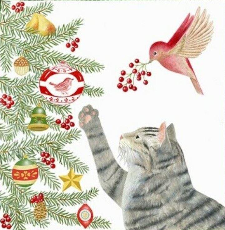 Flour Sack Towel Set | Cat & Christmas Tree Flour Sack Towel Set | Cat & Christmas Tree