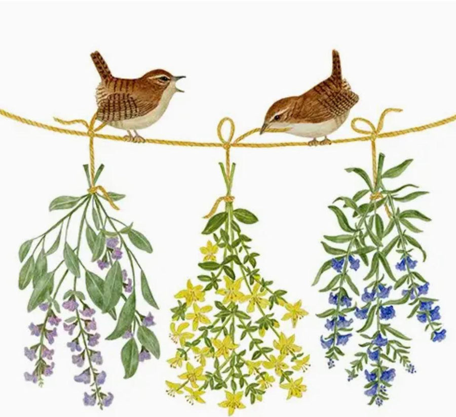 Flour Sack Towel Set | Hanging Herb Flour Sack Towel Set | Hanging Herb