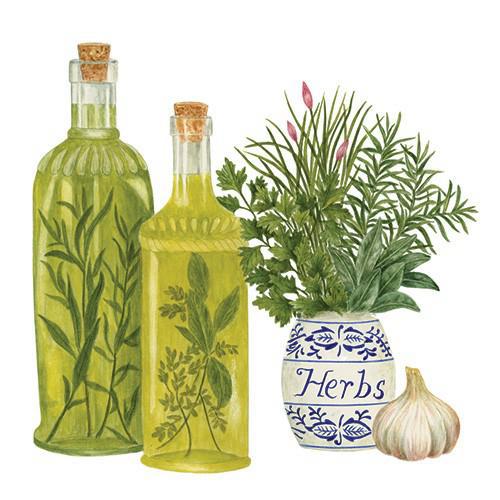 Flour Sack Towel Set | Herbs & Oil