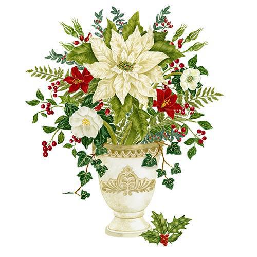Flour Sack Towel Set | Poinsettia, Holly, & Ivy Urn Flour Sack Towel Set | Poinsettia, Holly, & Ivy Urn