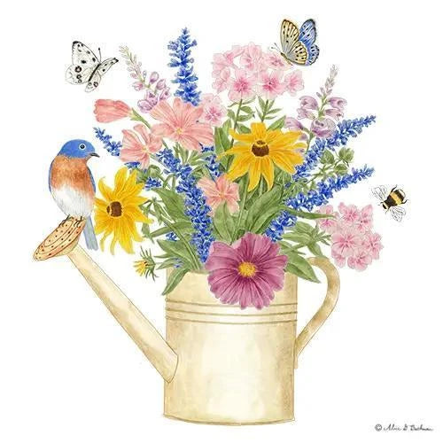 Flour Sack Towel Set | Watering Can Bluebird Flour Sack Towel Set | Watering Can Bluebird