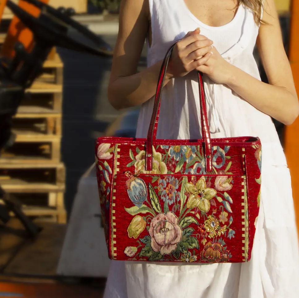 Flower Shop Vintage Tapestry East-West Tote