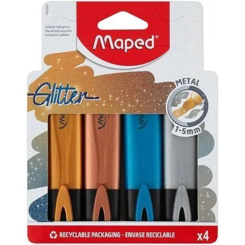 Fluo Peps Classic Metallic Glitter Highlighters x4 Fluo Peps Classic Metallic Glitter Highlighters x4
