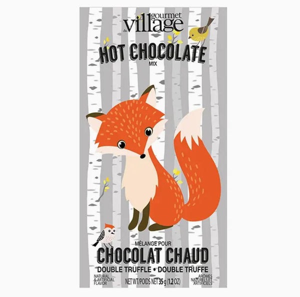 Gourmet Du Village Double Truffle Hot Chocolate Packet Woodland Animals Fox