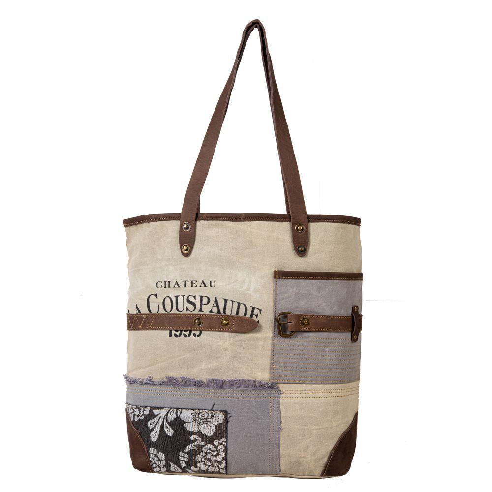 french countryside patchwork tote bag