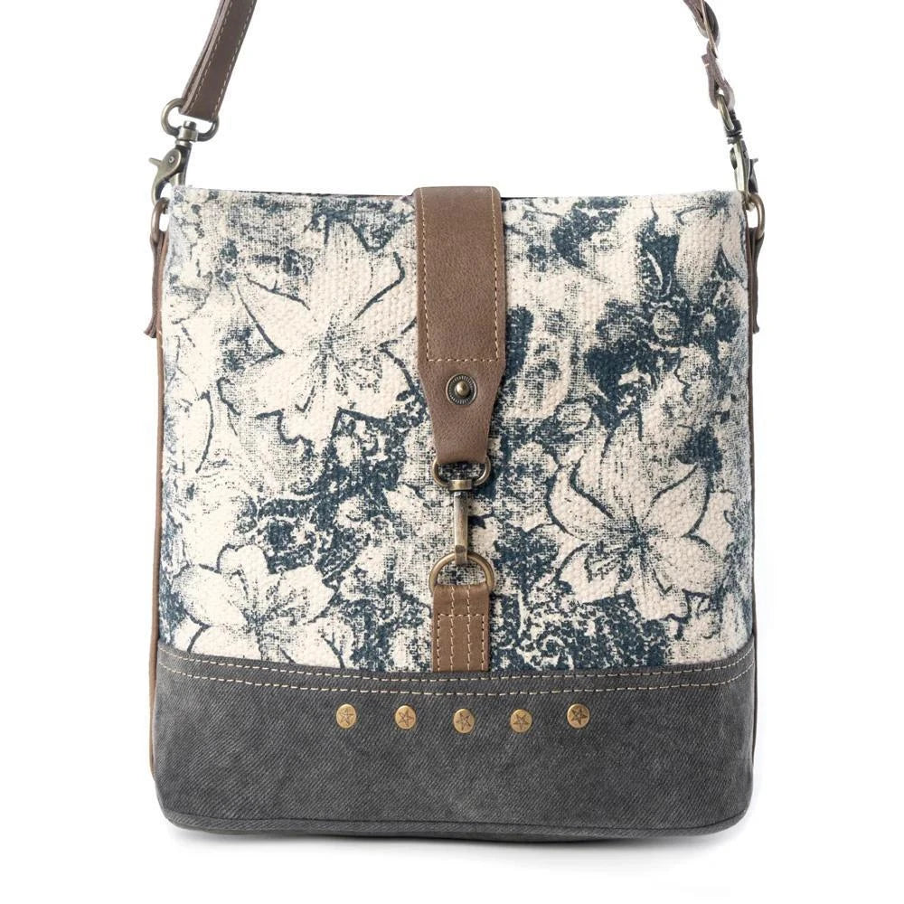 Frostbloom Vintage Shoulder Bag for Women in teal with floral detail Frostbloom Vintage Shoulder Bag for Women in teal with floral detail