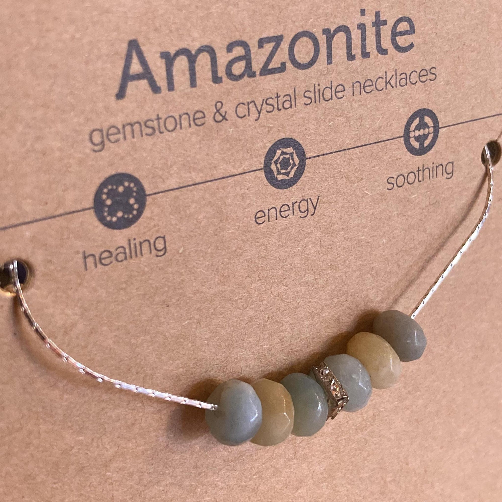 Gemstone Slide Necklace | Amazonite