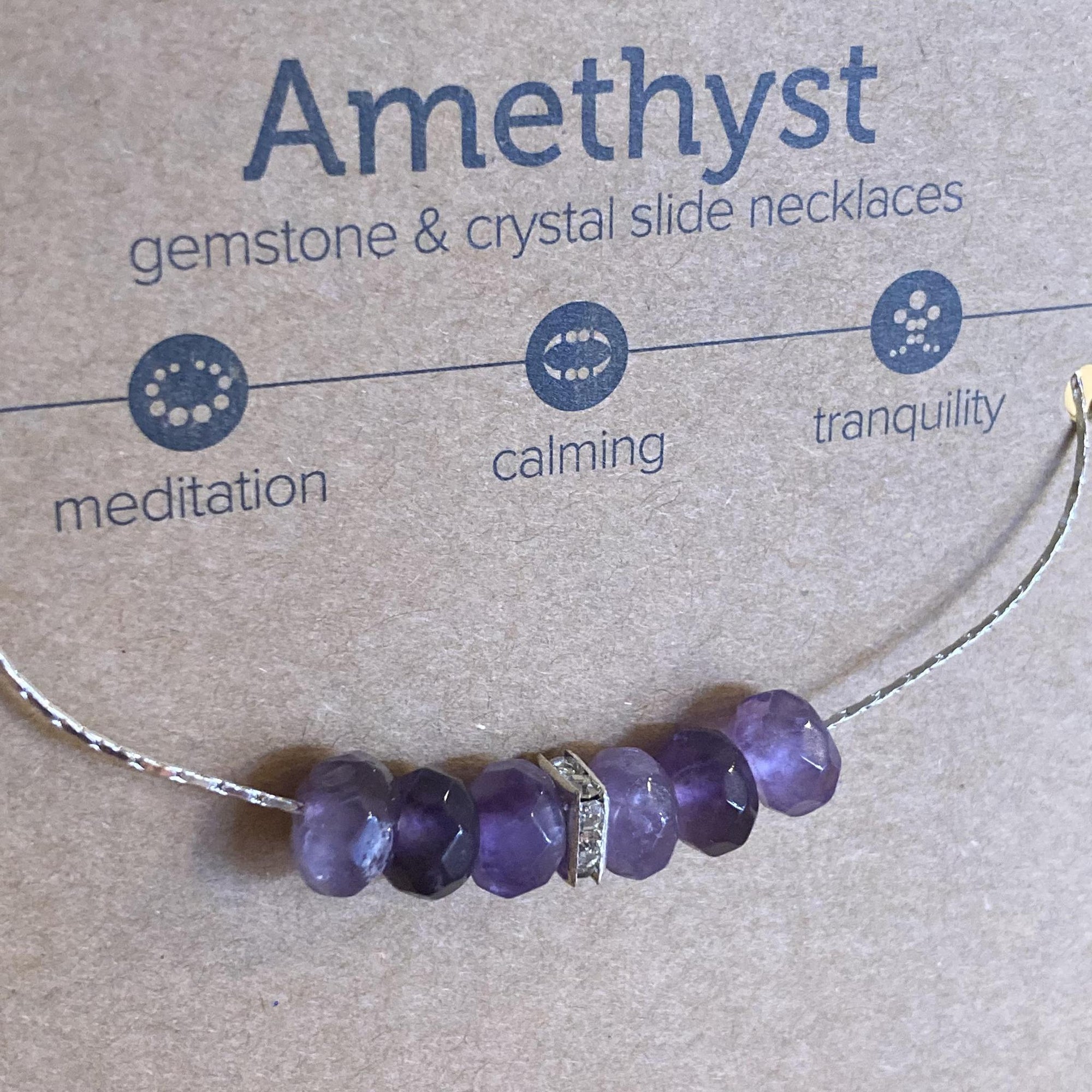 Gemstone Slide Necklace | Amethyst