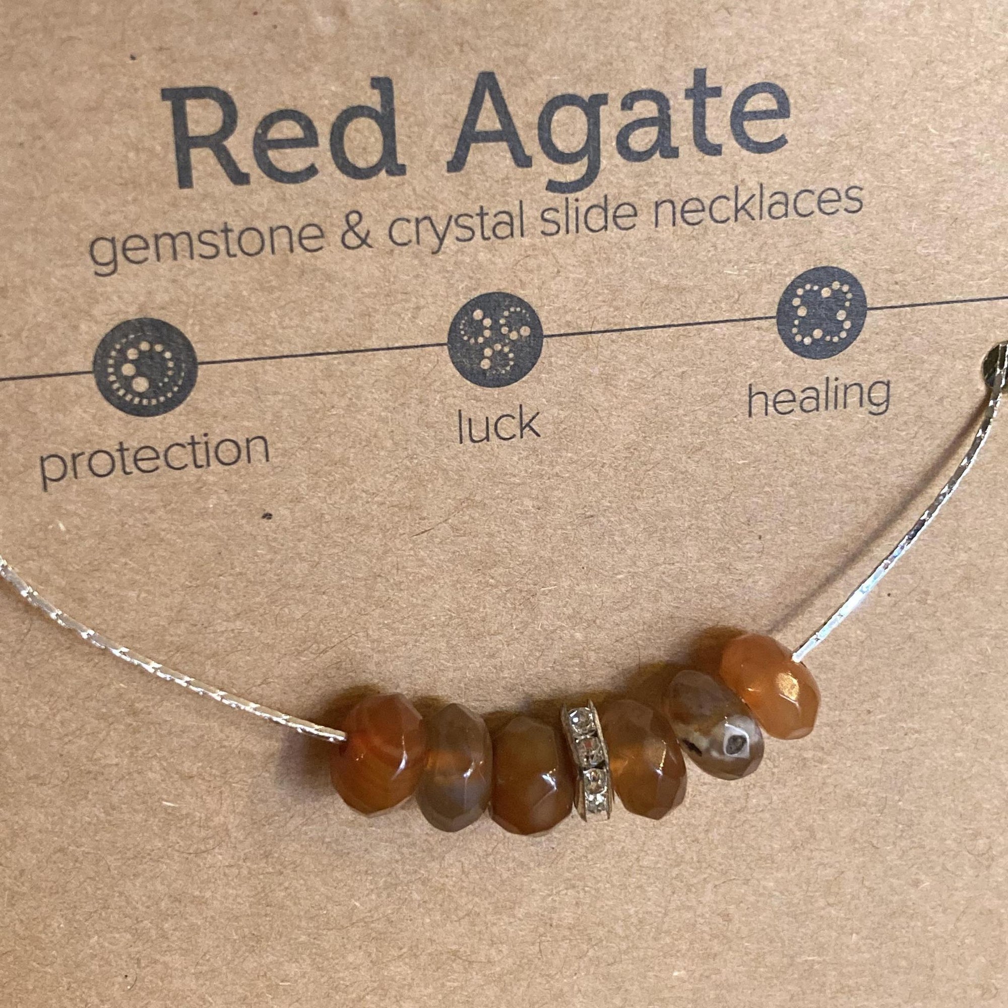 Gemstone Slide Necklace | Red Agate