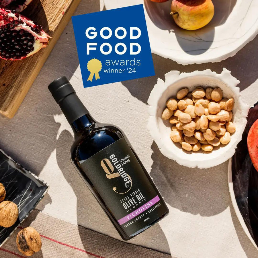 Gold Ridge Organic Farms Picholine Blend Evoo, Organic California Olive Oil Gold Ridge Organic Farms Picholine Blend Evoo, Organic California Olive Oil