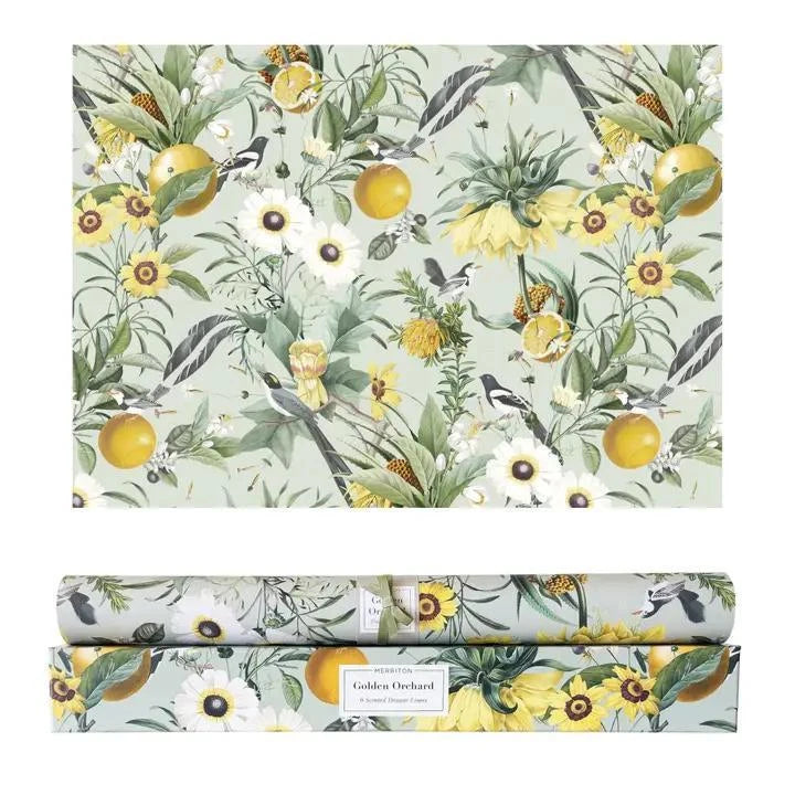 Merriton Botanical Scented Drawer Liners Golden Orchard Merriton Botanical Scented Drawer Liners