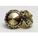 Crystal Rhinestone Rivoli Post Earrings Golden Shadow Crystal Rhinestone Rivoli Post Earrings