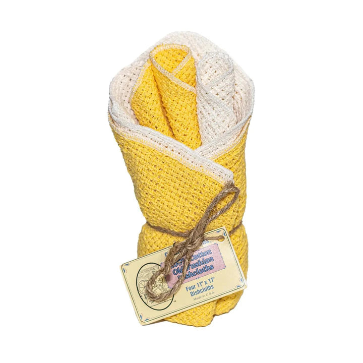 Woven Dishcloths 100% Cotton USA Made Goldenrod/Natural Woven Dishcloths 100% Cotton USA Made