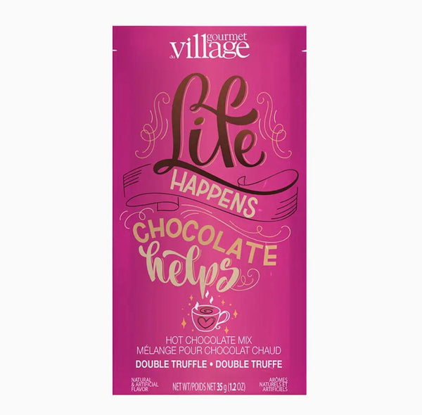 Gourmet Du Village Hot Chocolate Packet | Double Truffle Life Happens