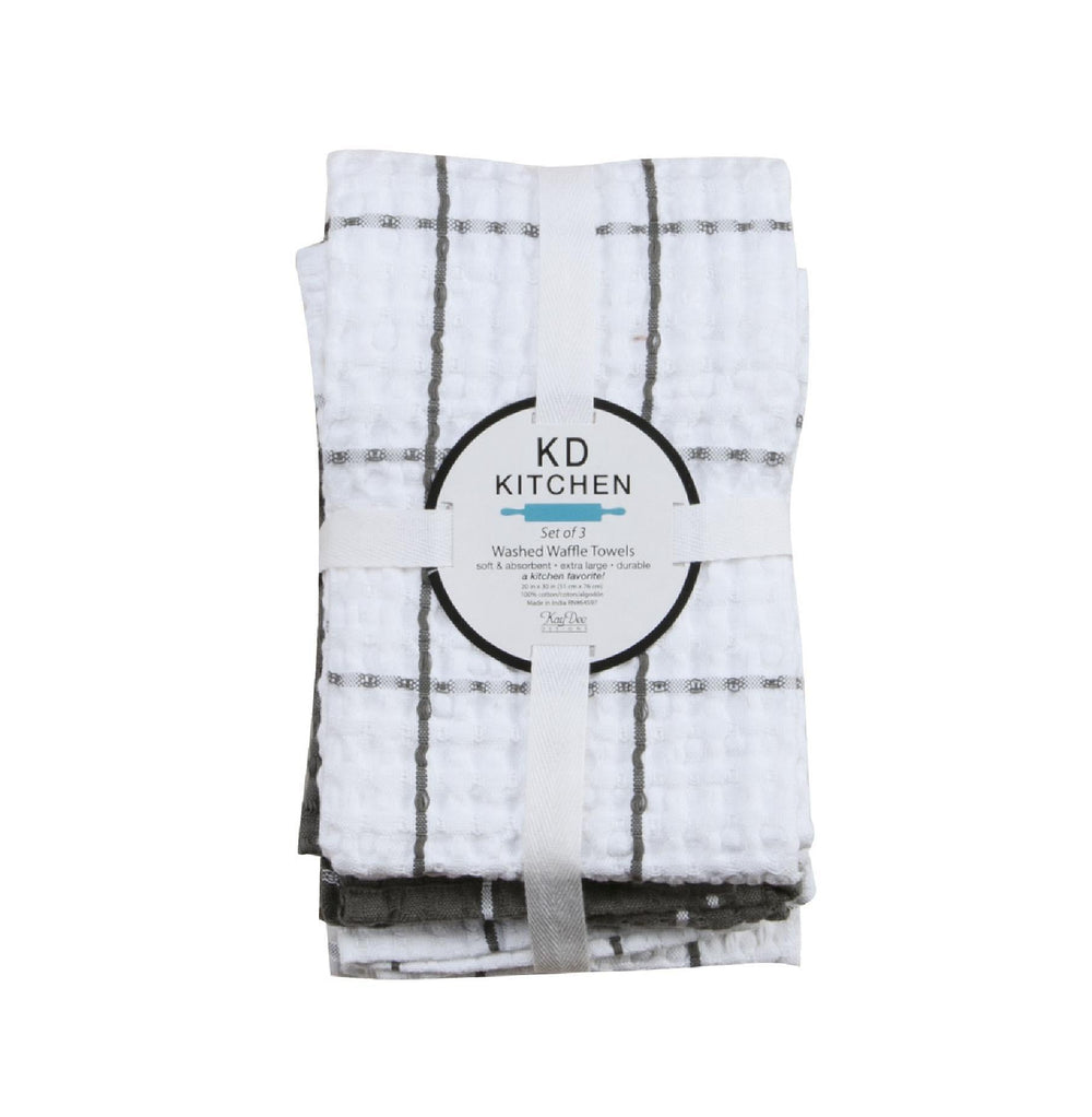 Waffle Towels 3-Piece Graphite