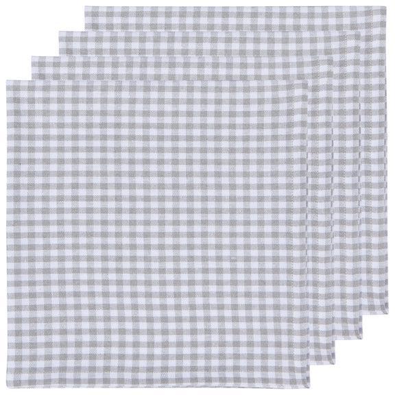 Second Spin Gingham Napkins Set of 4 Gray
