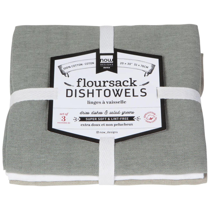 Flour Sack Towel Set Gray White Moonstruck Flour Sack Towel Set