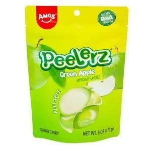 Amos Peelerz  Gummy 6oz Green Apple Amos Peelerz  Gummy 6oz