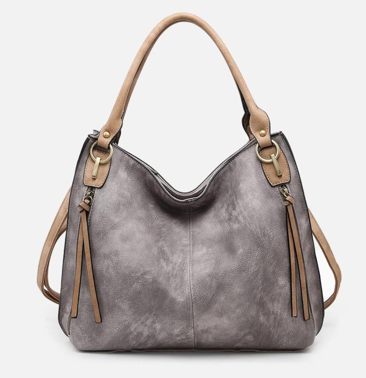 Connar Distressed Side Pocket Tote Grey