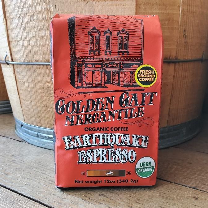 Golden Gait Mercantile Organic Coffee | Earthquake Espresso Ground Golden Gait Mercantile Organic Coffee | Earthquake Espresso