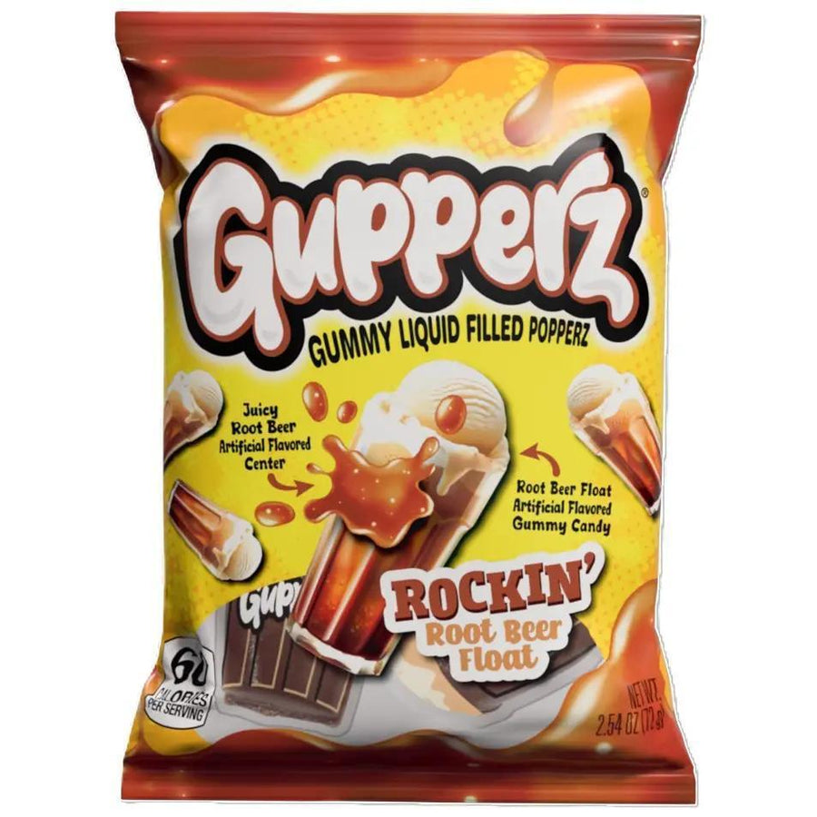Gupperz Rockin Root Beer Float, Liquid Filled Gummy Gupperz Rockin Root Beer Float, Liquid Filled Gummy