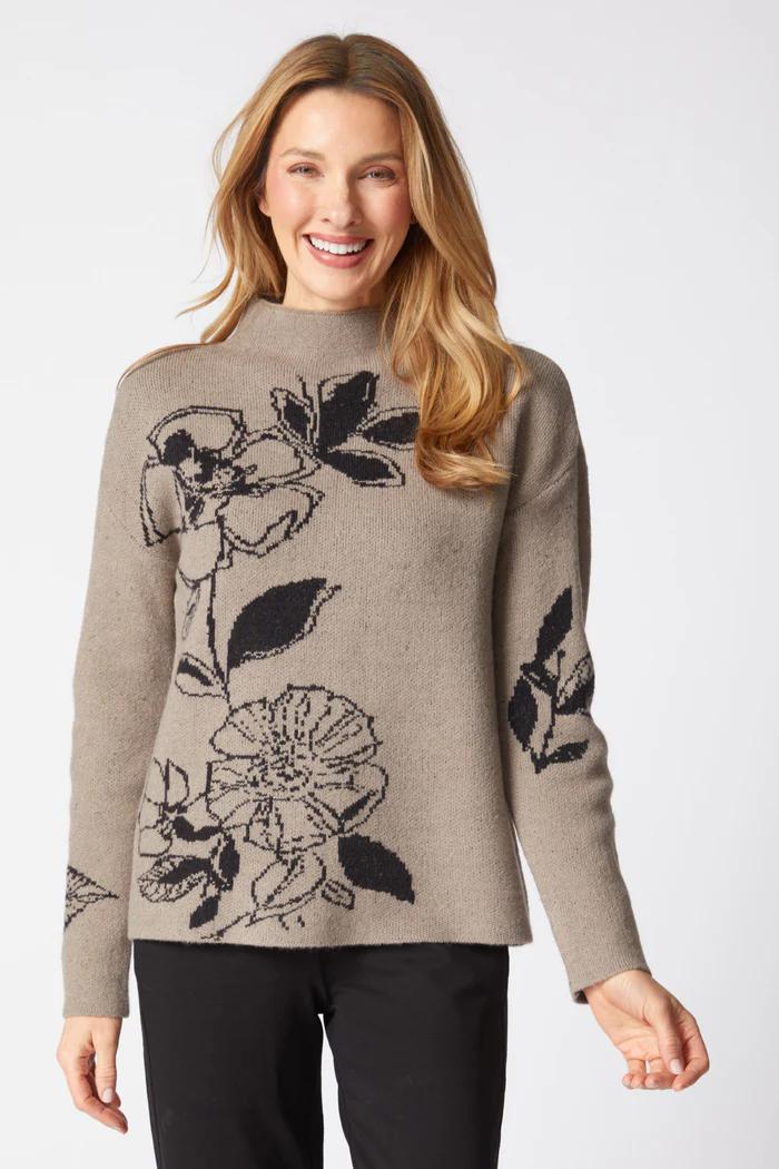 Habitat Clothing Floral Foliage Intarsia Sweater Habitat Clothing Floral Foliage Intarsia Sweater
