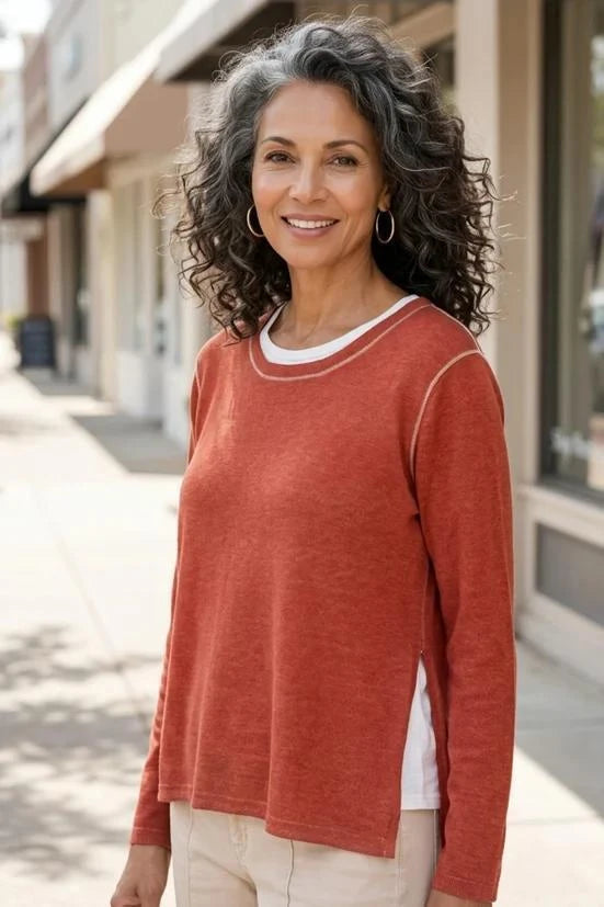 Habitat Clothing LAYERED LOOKS SWEATER in Sienna Habitat Clothing LAYERED LOOKS SWEATER in Sienna