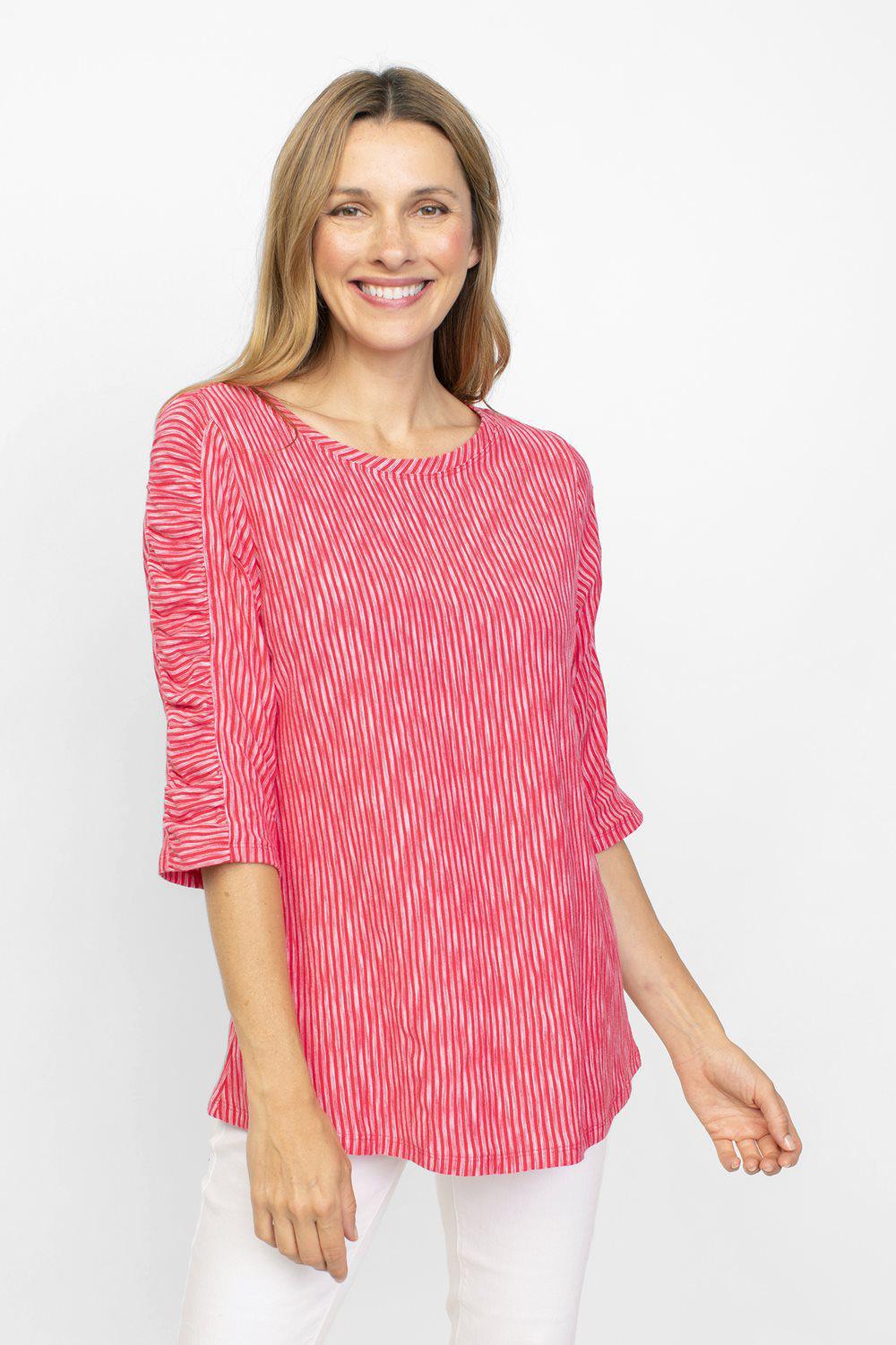 Habitat Coronado Stripe Ruched Tee | Rose