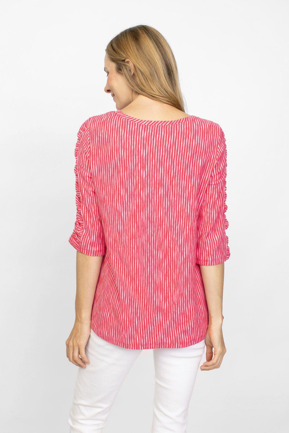 Habitat Coronado Stripe Ruched Tee | Rose