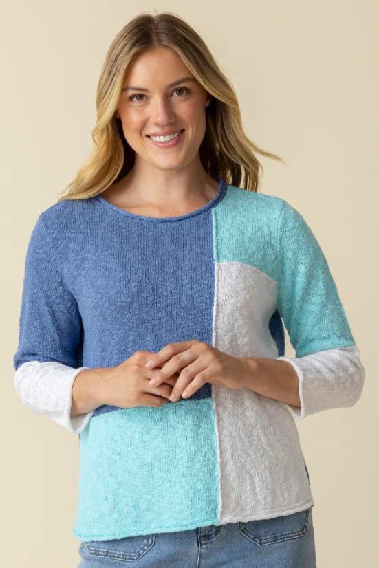 Habitat Yin Yang Colorblock Pullover in Carnation Habitat Yin Yang Colorblock Pullover in Carnation