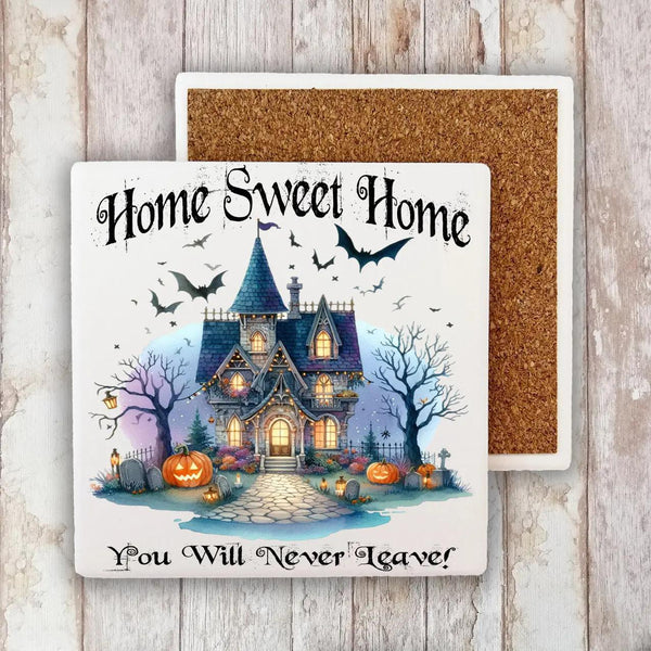 Halloween Decorative Stone Coaster Halloween Mansion