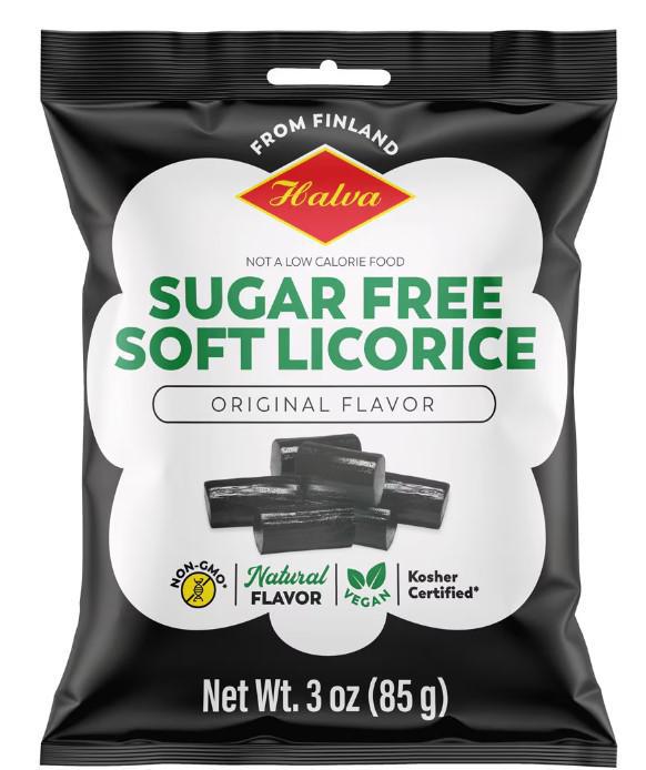 Halva European Style Sugar-Free Black Licorice Bag Halva European Style Sugar-Free Black Licorice Bag