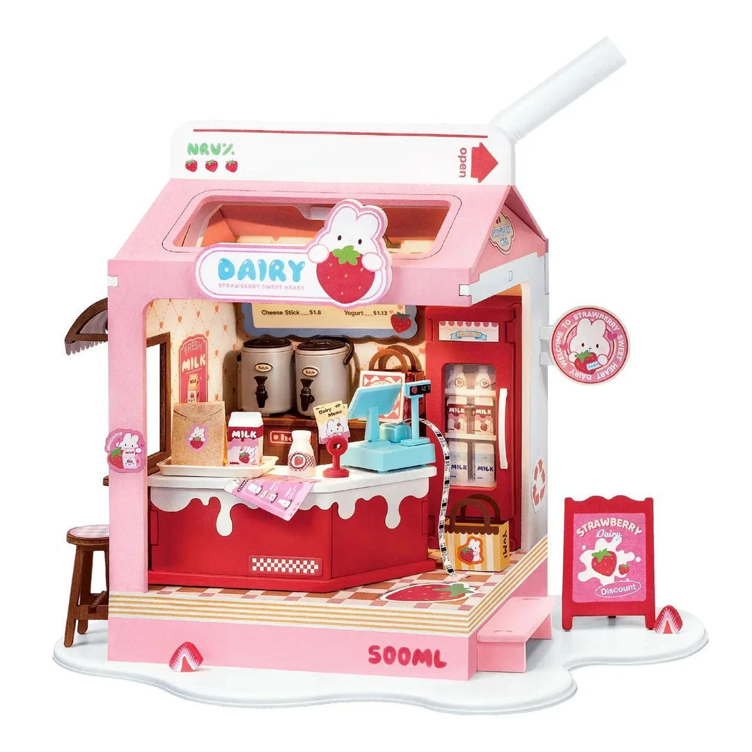 Hands Craft Diy Miniature House Kit: Strawberry Milk Box Hands Craft Diy Miniature House Kit: Strawberry Milk Box