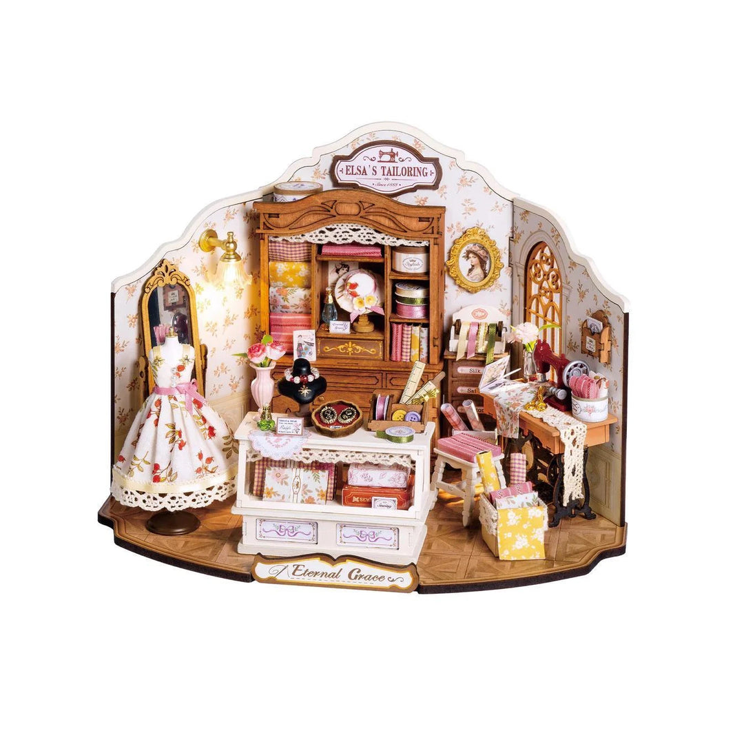 Hands Craft Elsa's Tailoring  DIY Miniature House Kit Hands Craft Elsa's Tailoring  DIY Miniature House Kit