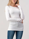 Heimious Round Neck Long Sleeve Fitted T-Shirt