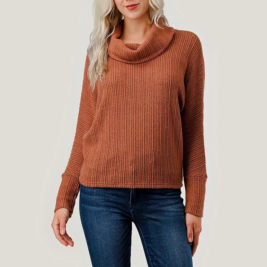 Heimious Turtle Cowl Neck Long Dolman Sleeve Top Heimious Turtle Cowl Neck Long Dolman Sleeve Top