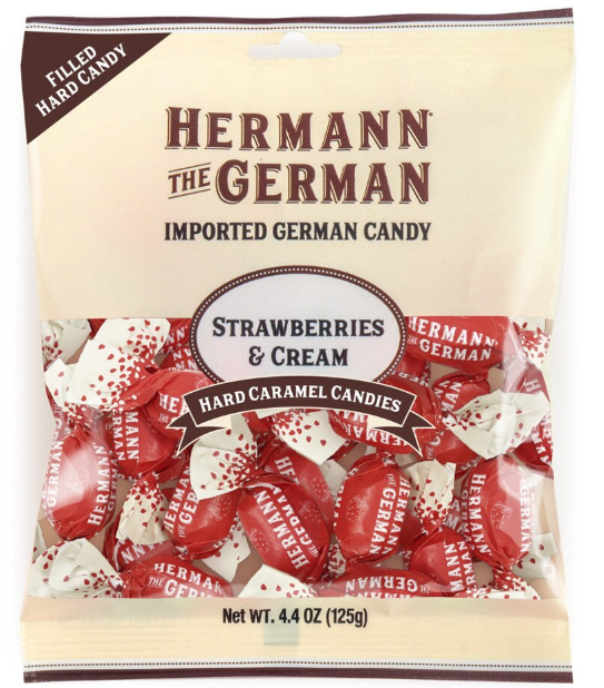 Hermann The German® Strawberries & Cream Caramel-Filled Hard Candy Hermann The German® Strawberries & Cream Caramel-Filled Hard Candy