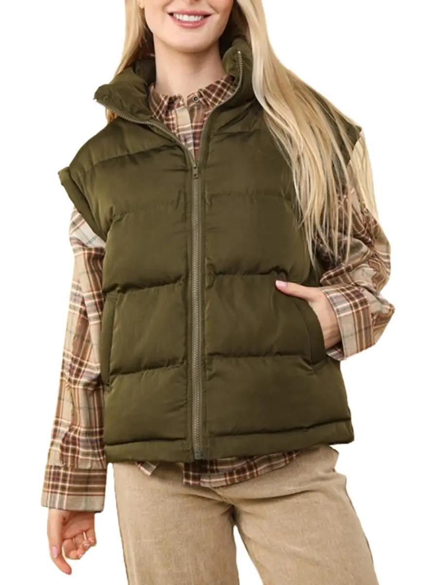 High Neck Casual Comfy Puffer Vest High Neck Casual Comfy Puffer Vest