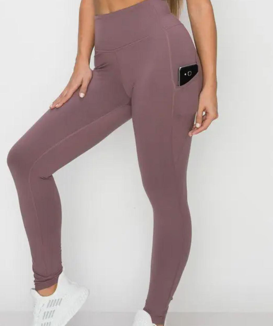 High Waist Long Yoga Pants with Side Pockets | Muave