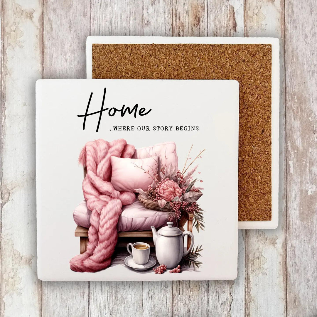 Decorative Stone Coaster Home Where Our Story Begins