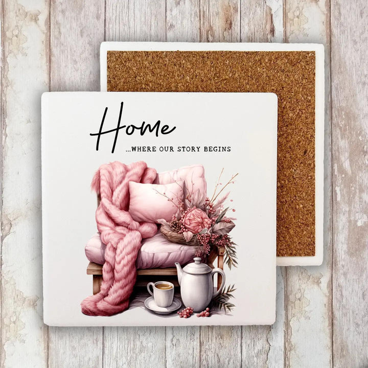 Decorative Stone Coaster Home Where Our Story Begins