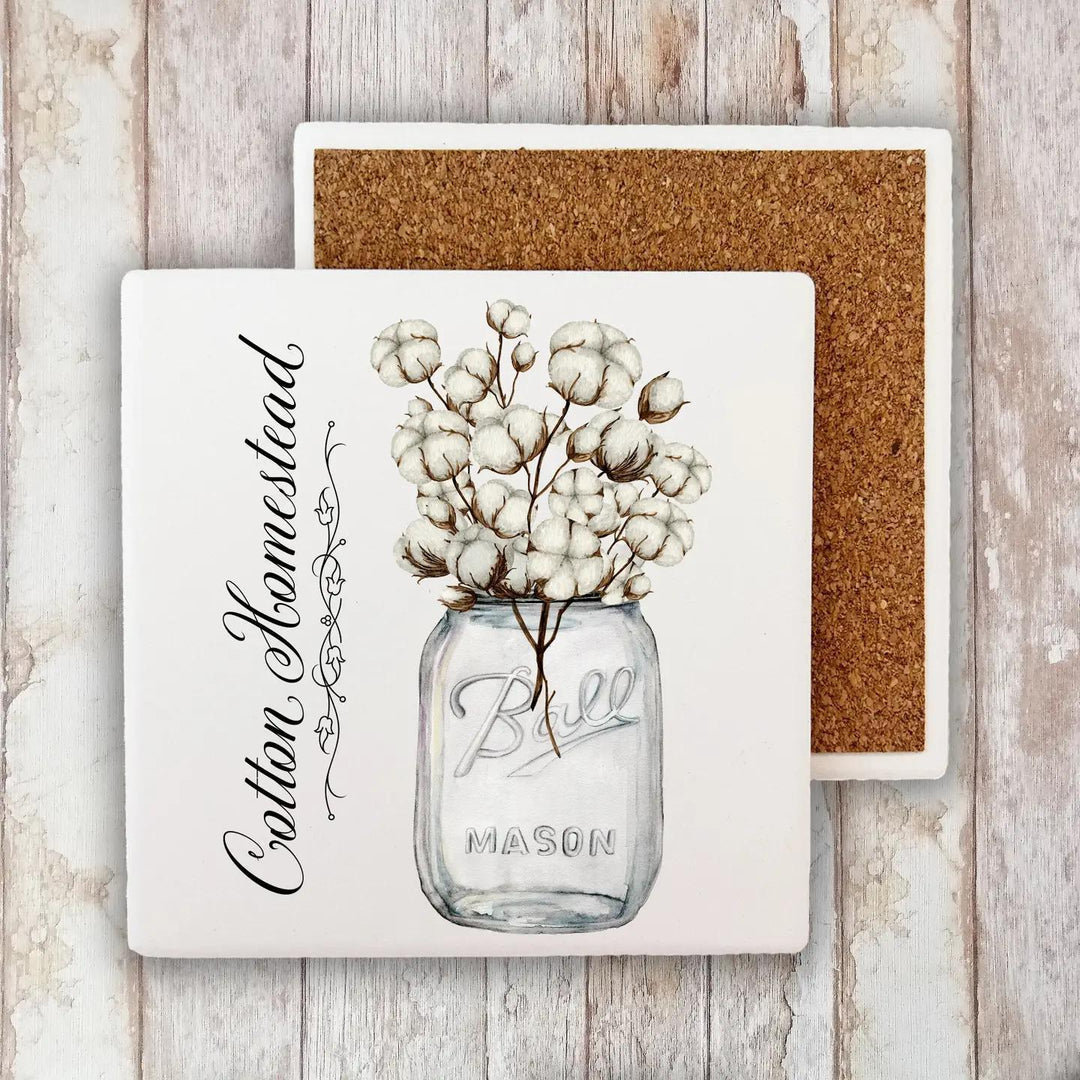 Decorative Stone Coaster Homestead Mason Jar