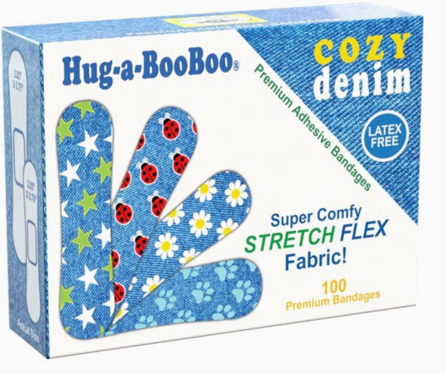 Hug-a-BooBoo Cozy Denim Stretch Fabric Bandages