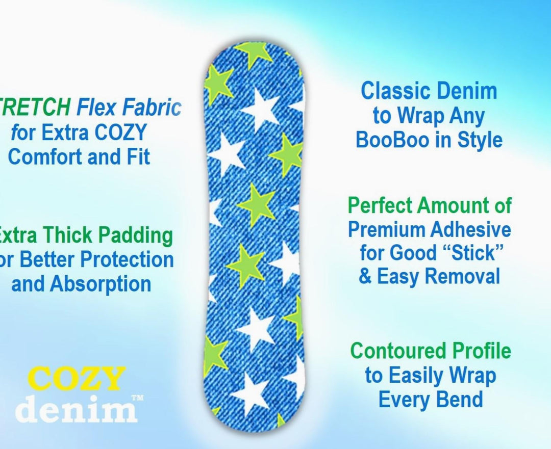 Hug-a-BooBoo Cozy Denim Stretch Fabric Bandages