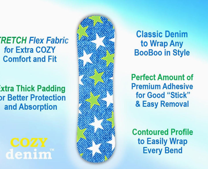 Hug-a-BooBoo Cozy Denim Stretch Fabric Bandages