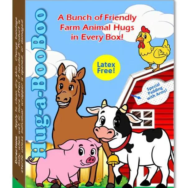 Hug-a-BooBoo Friendly Farm Animal Hugging Bandages - 24ct Box Hug-a-BooBoo Friendly Farm Animal Hugging Bandages - 24ct Box