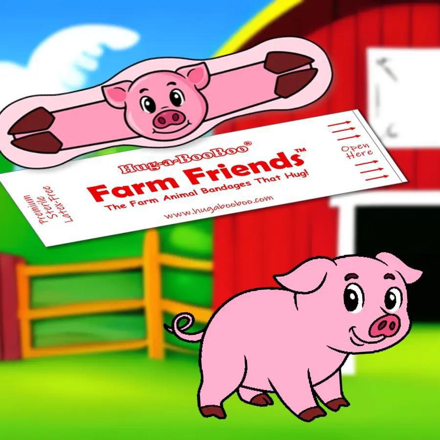 Hug-a-BooBoo Friendly Farm Animal Hugging Bandages - 24ct Box Hug-a-BooBoo Friendly Farm Animal Hugging Bandages - 24ct Box
