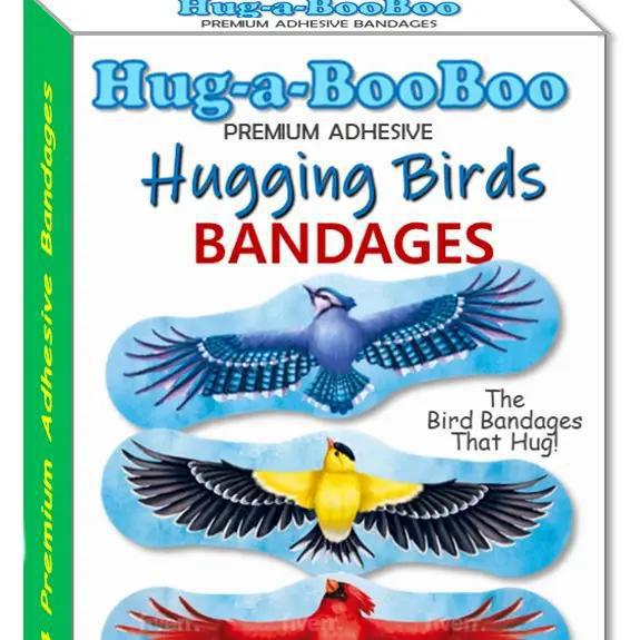 Hug-a-BooBoo "Hugging Birds" Premium Novelty Bird Bandages 24ct Box Hug-a-BooBoo "Hugging Birds" Premium Novelty Bird Bandages 24ct Box