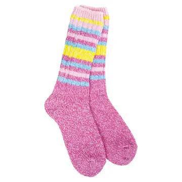 World's Softest® Socks Weekend Ragg Crew Colorblock Ibis Stripe World's Softest® Socks Weekend Ragg Crew Colorblock