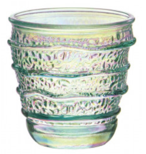 Iridescent Wave Glass Juice Glass Iridescent Wave Glass Juice Glass